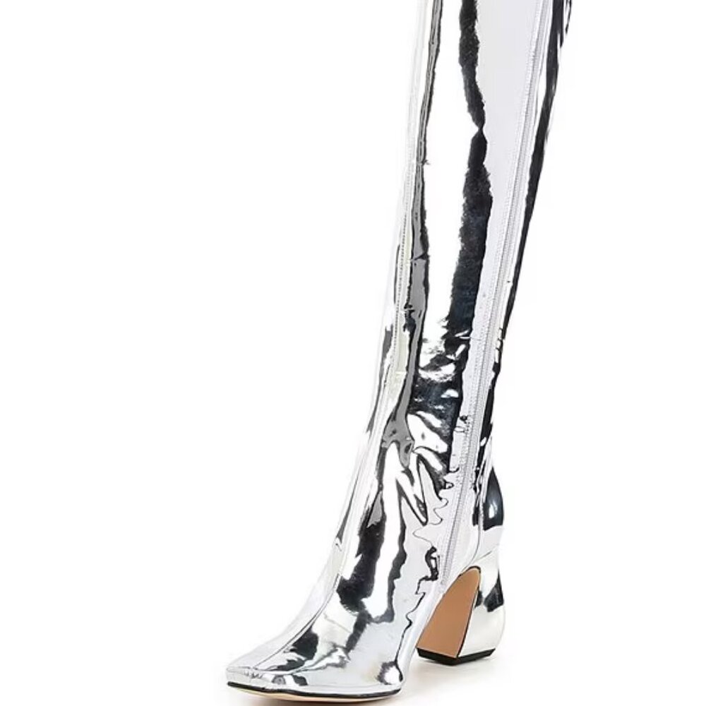 Gianni Bini Rylee Mirror Metallic Tall Boots Multiple Sizes